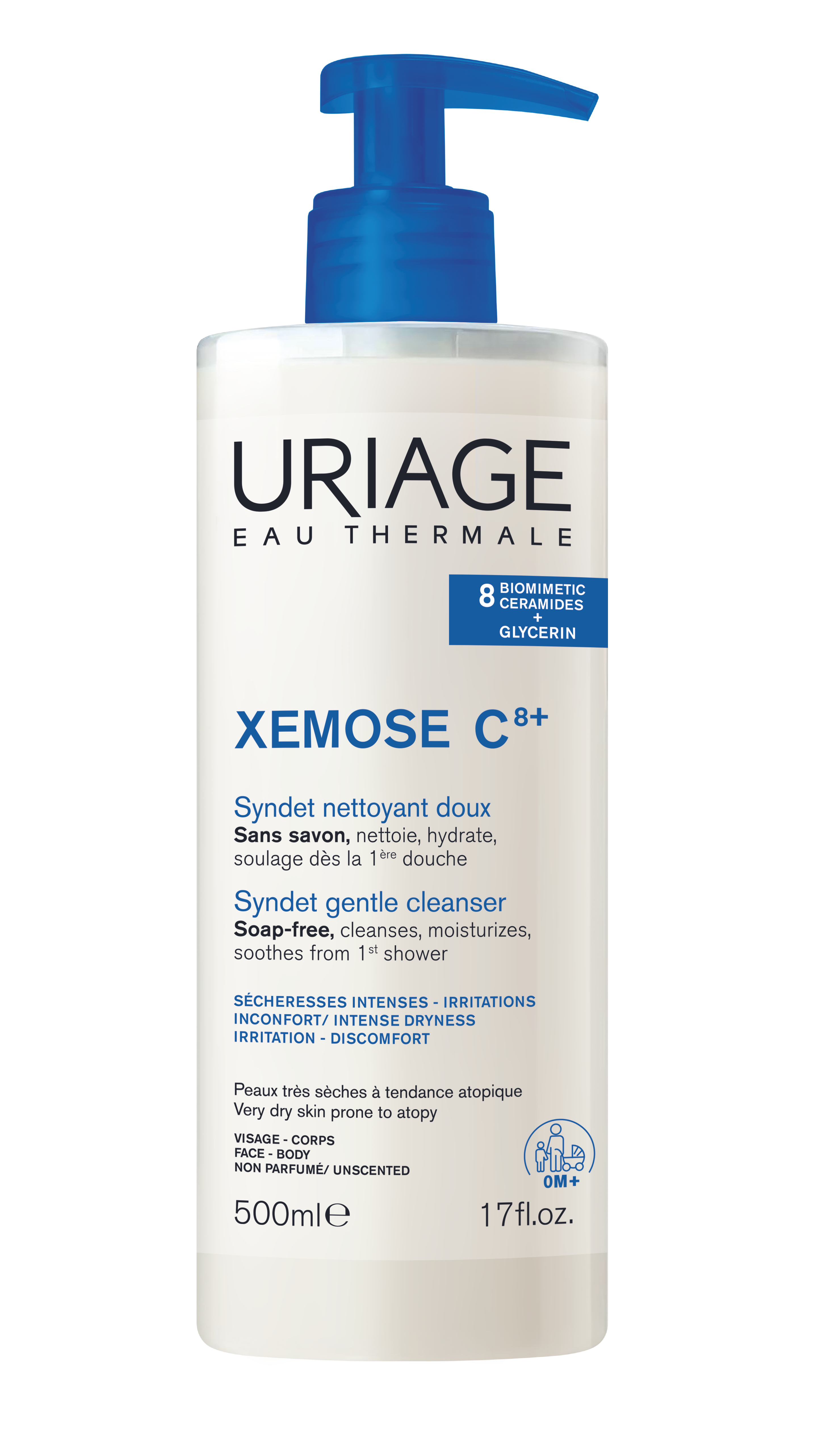 URIAGE XEMOSE C8+ нежен почистващ пенлив гел 500ml