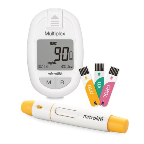 MICROLIFE Multiplex система за мултимониторинг на кръвна захар, общ холестерол и пикочна киселина - тест ленти за глюкоза x 25, тест ленти холестерол x 2,тест ленти за пикочна киселина x 5