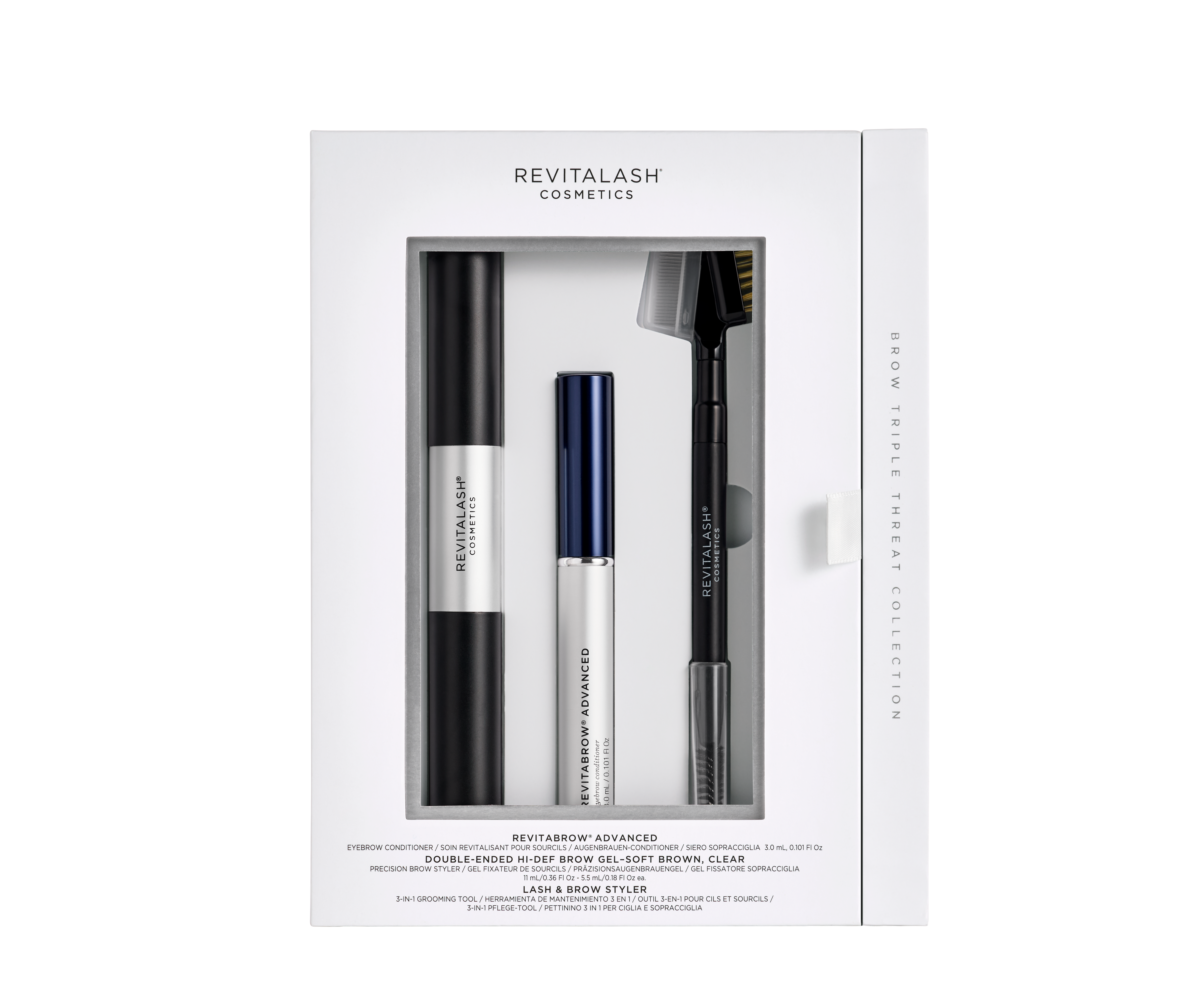 REVITABROW PROMO ADVANCED HOLIDAY Серум за вежди 3.0ml + Гел за вежди цвят SOFT BROWN 5,5ml + стилизиращ продукт