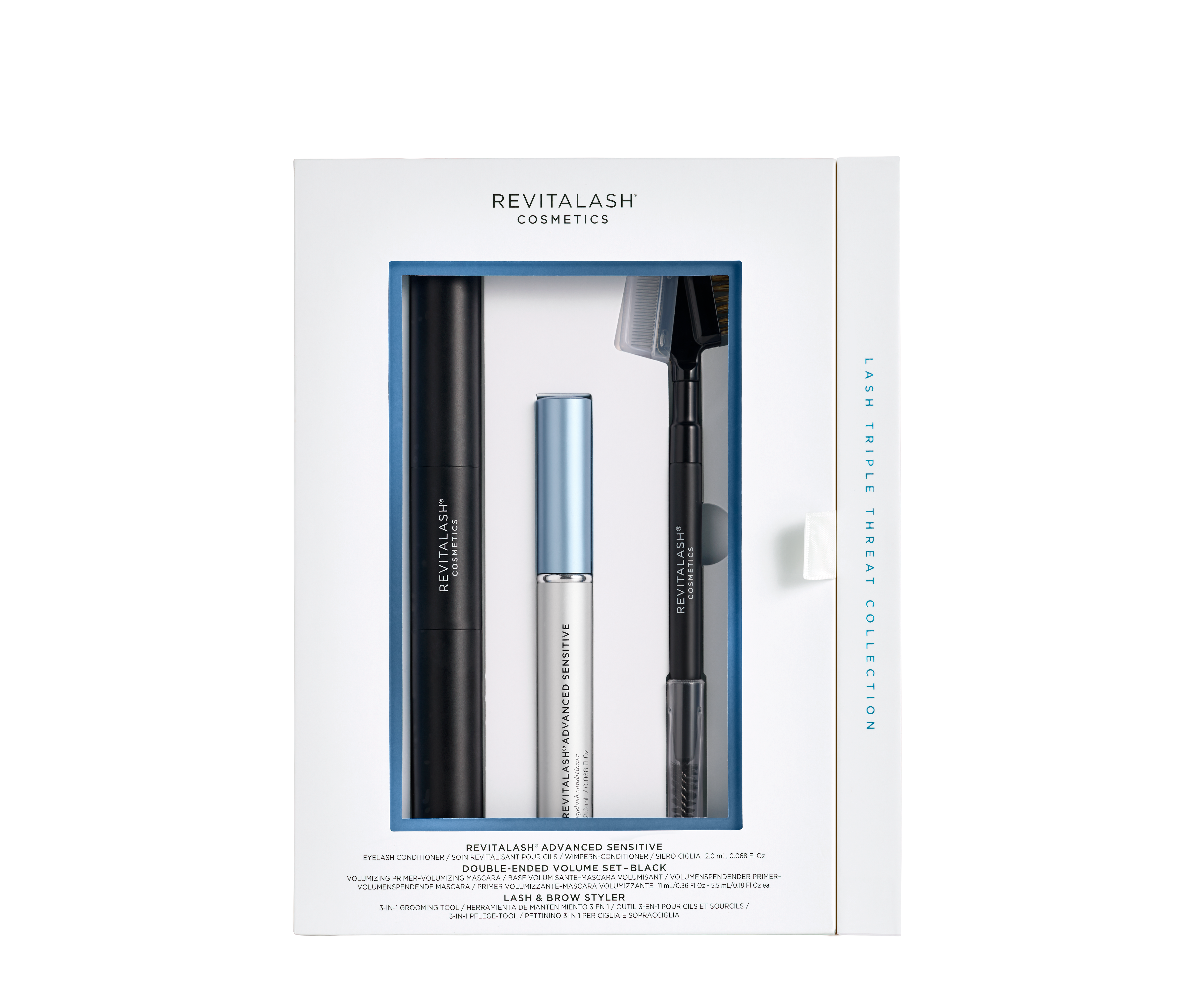 REVITALASH PROMO ADVANCED SENSITIVE HOLIDAY Серум за мигли 2.0ml + Спирала и Oснова за мигли 2в1 5.5ml + стилизиращ продукт