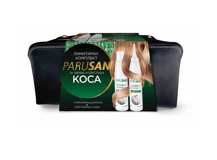 PARUSAN PROMO стимулиращ шампоан за жени 200ml + тоник за жени 200ml + несесер 2025