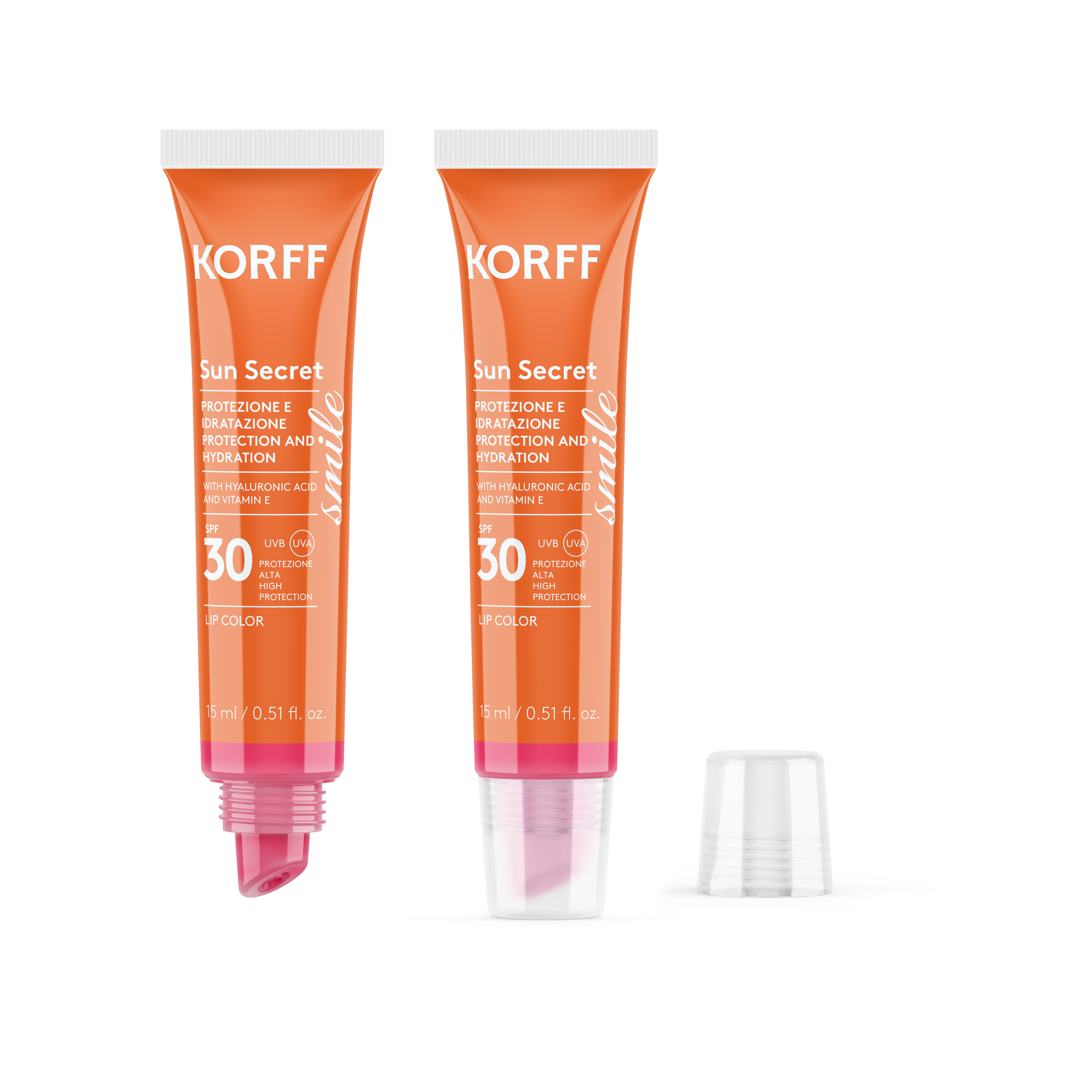 KORFF SUN SECRET PROTECTION AND HYDRATION LIP COLOR SPF 30 RASPBERRY PINK Sunscreen lip gloss with color/K78V00430