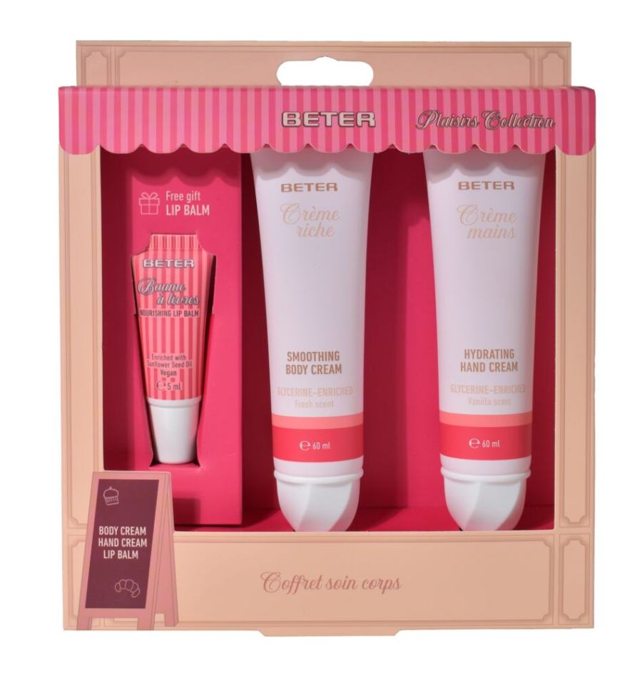 BETER PROMO PLAISIRS COLLECTION грижа за тялото – крем за ръце, крем за тяло и балсам за устни/14104