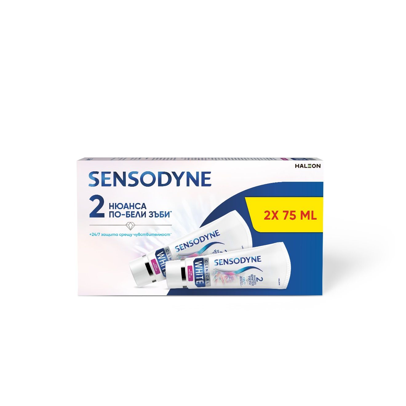 SENSODYNE DUO CLINICAL WHITE паста за зъби 75ml 1+1