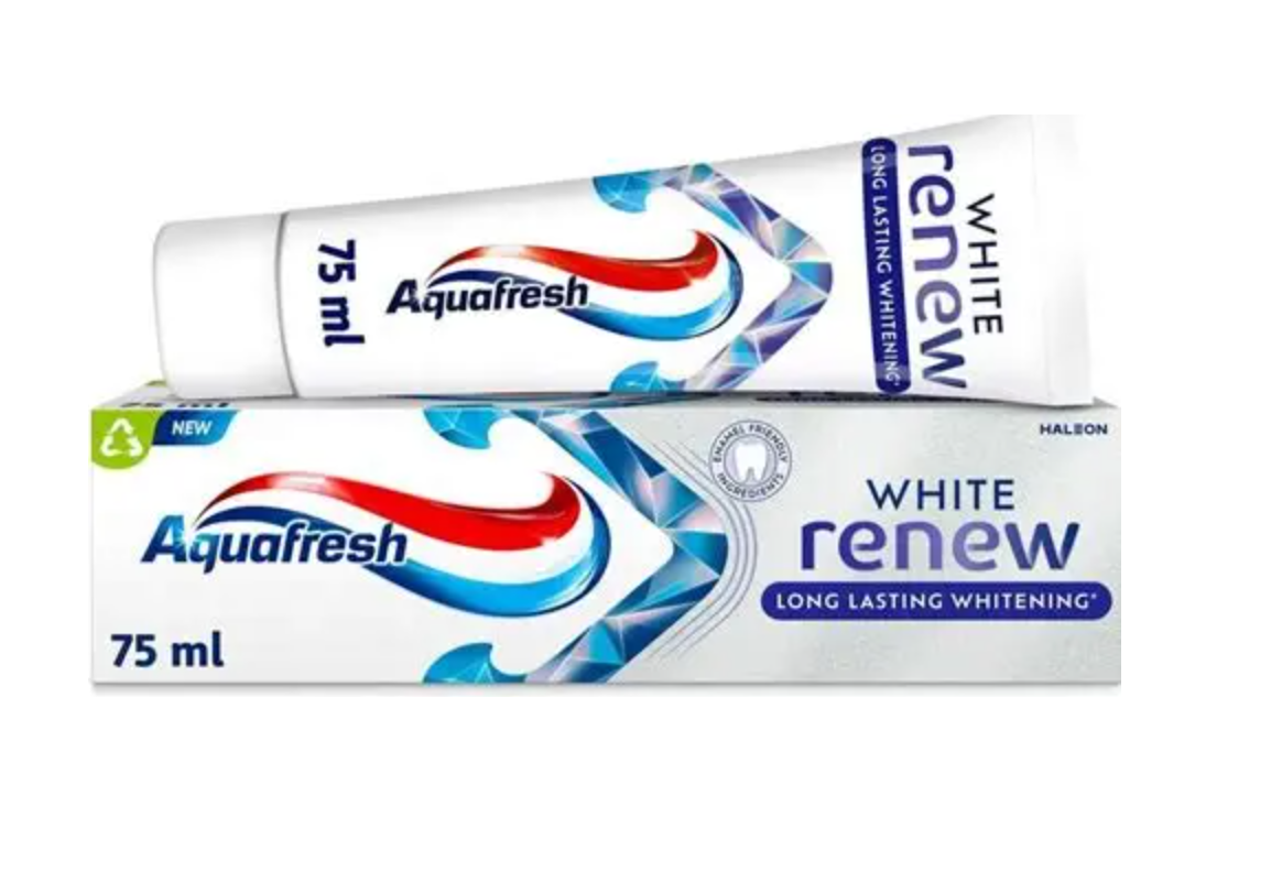 AQUAFRESH DUO LONG LASTING WHITE RENEW паста за зъби 75ml 1+1