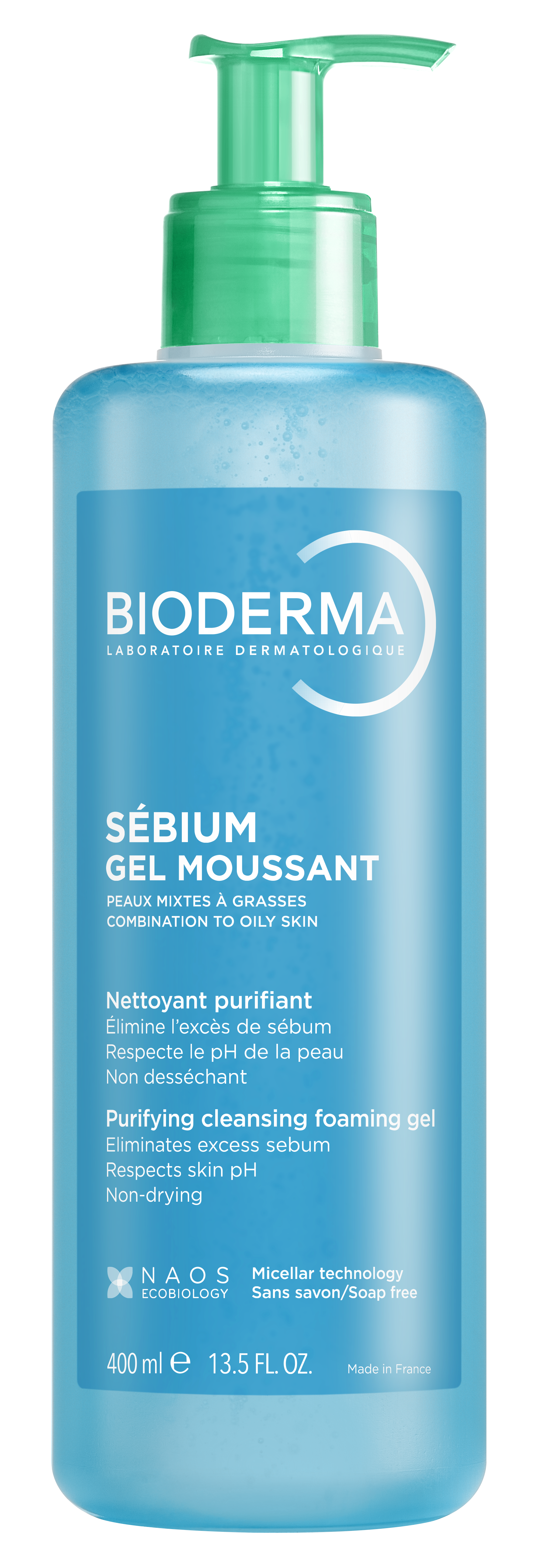 BIODERMA SEBIUM Ежедневен измиващ гел за комбинирана и мазна кожа 400ml