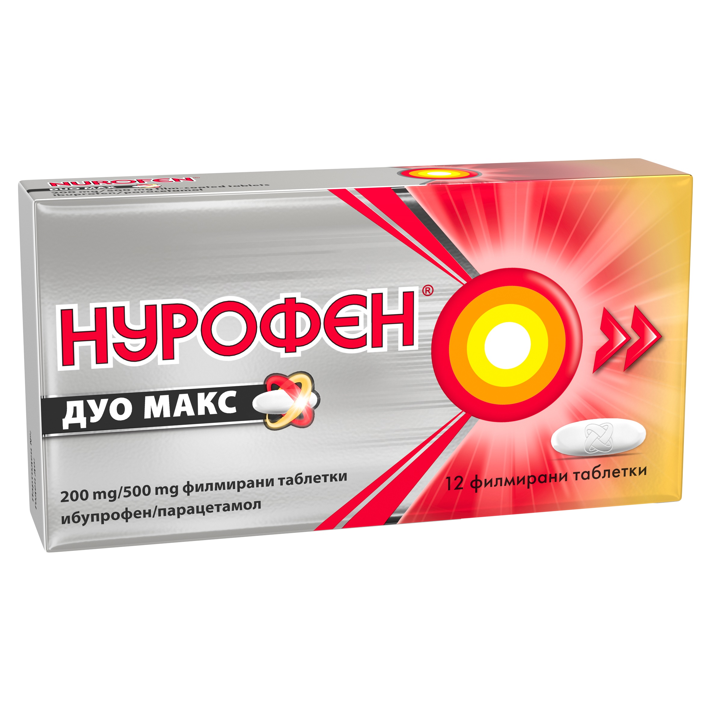 NUROFEN DUO MAX 200mg/500mg x 12 tabl
