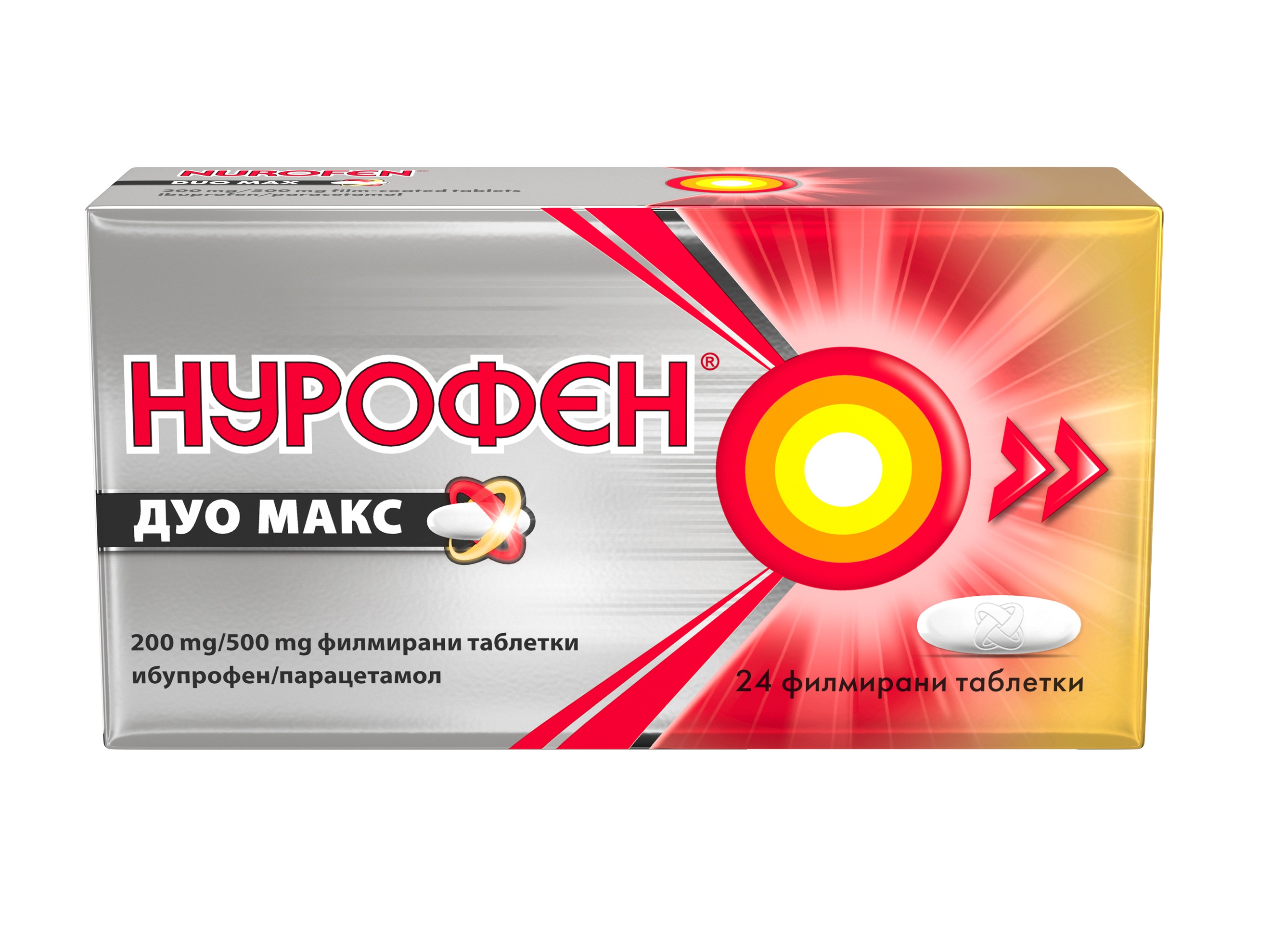 NUROFEN DUO MAX 200mg/500mg x 24 tabl