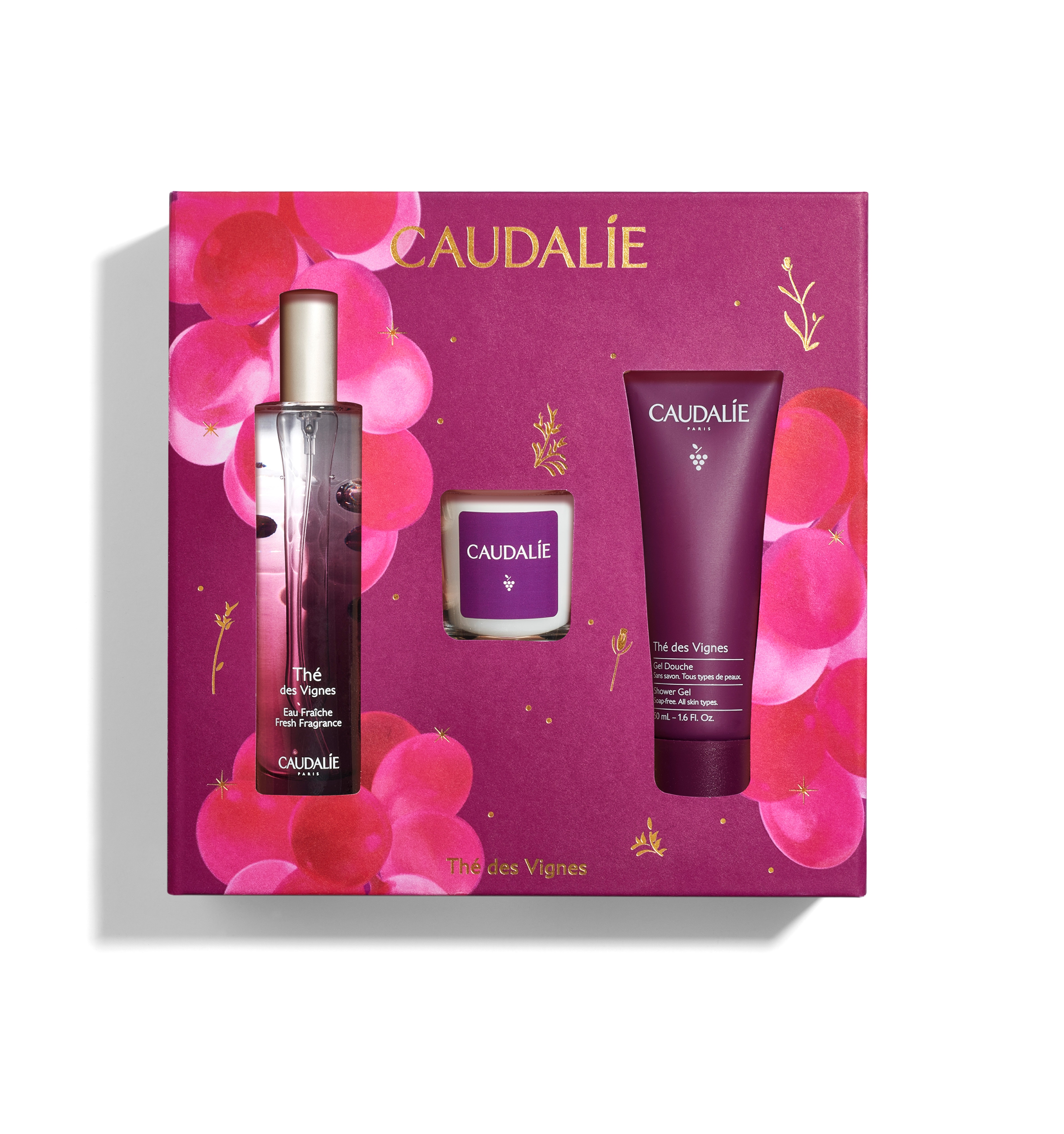 CAUDALIE PROMO The des vignes Свеж Аромат 50ml + Душ Гел 50ml + Ароматна Свещ 35 г
