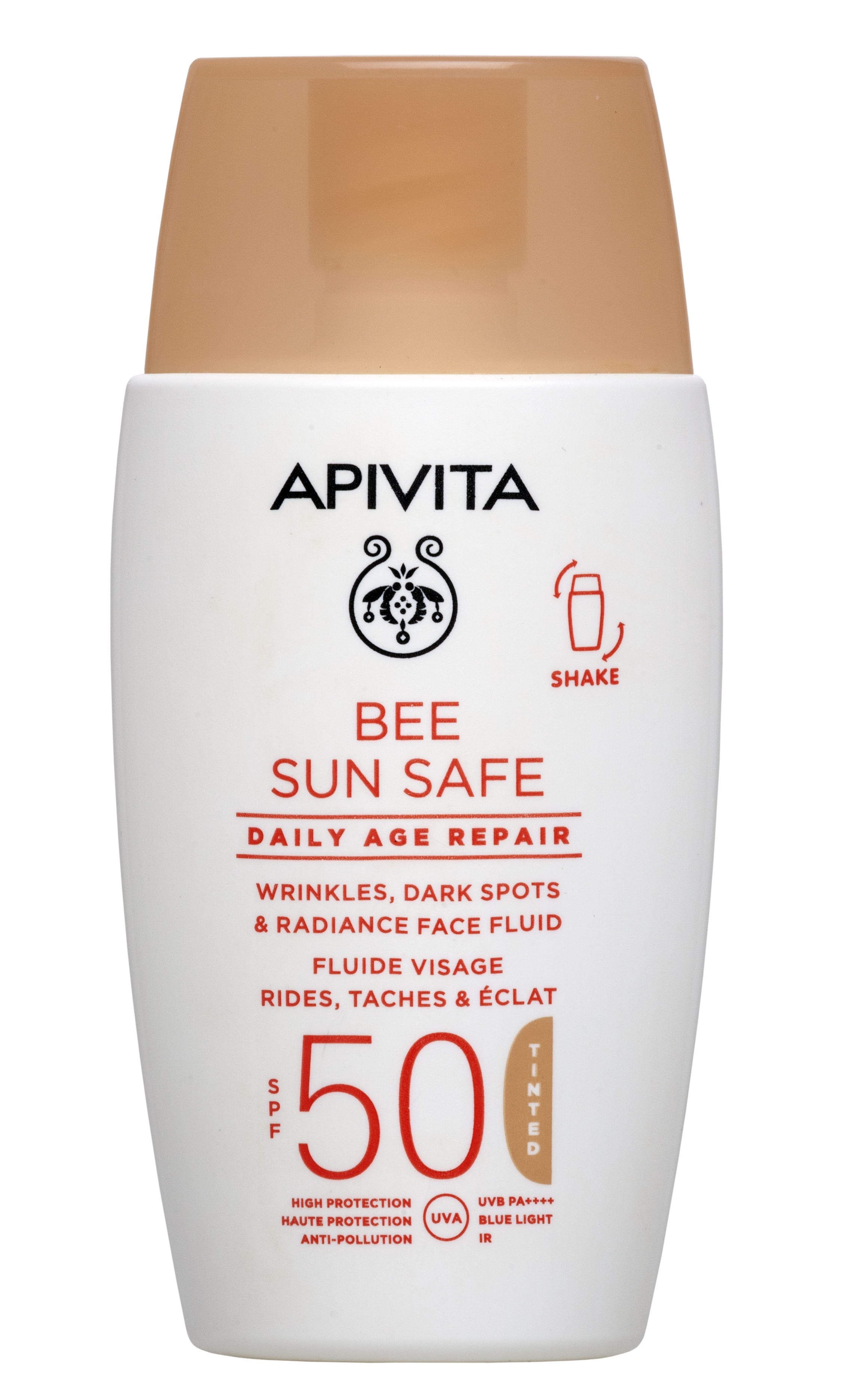 APIVITA BEE SUN SAFE DAILY AGE REPAIR Тониран флуид против стареене SPF50 50ml