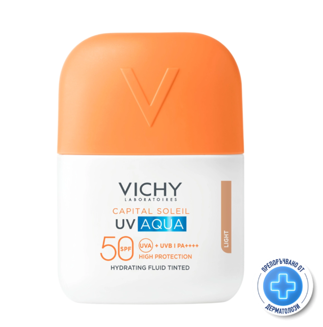 VICHY SOLEIL SPF50 UV AQUA LIGHT tinted facial fluid 50ml