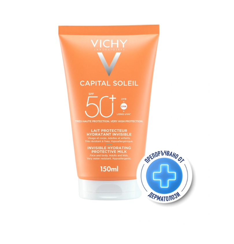 VICHY SOLEIL SPF50+ слънцезащитно мляко за лице и тяло 150ml