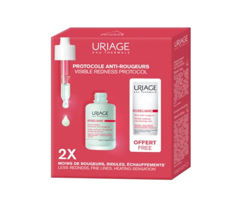 URIAGE PROMO ROSELIANE изглаждащ успокояващ серум 30ml + Успкояващ крем 15ml