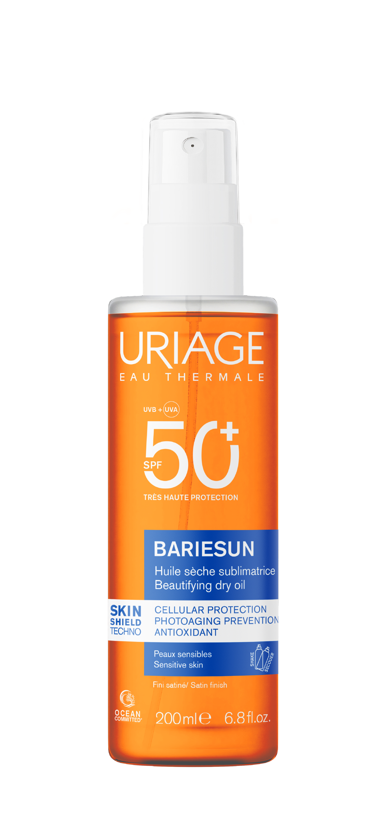 URIAGE BARIESUN SKIN SHIELD разкрасяващо сухо олио за кожа и коса SPF50+ 200ml
