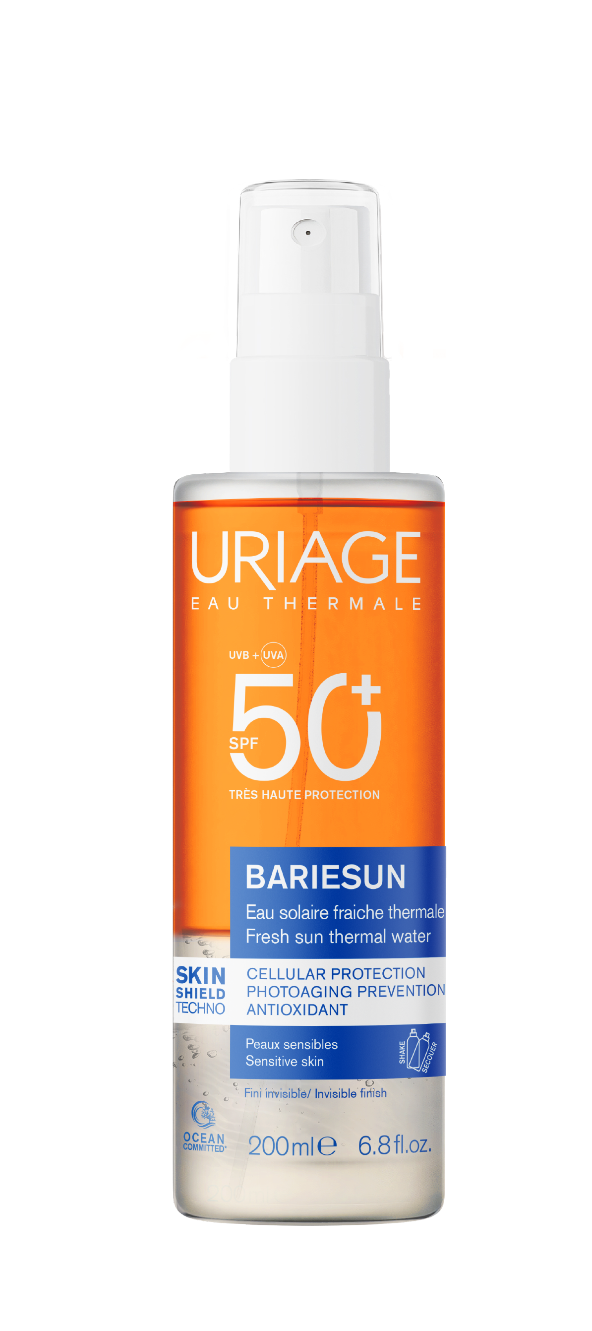 URIAGE BARIESUN SKIN SHIELD refreshing sunscreen water SPF50+ 200ml