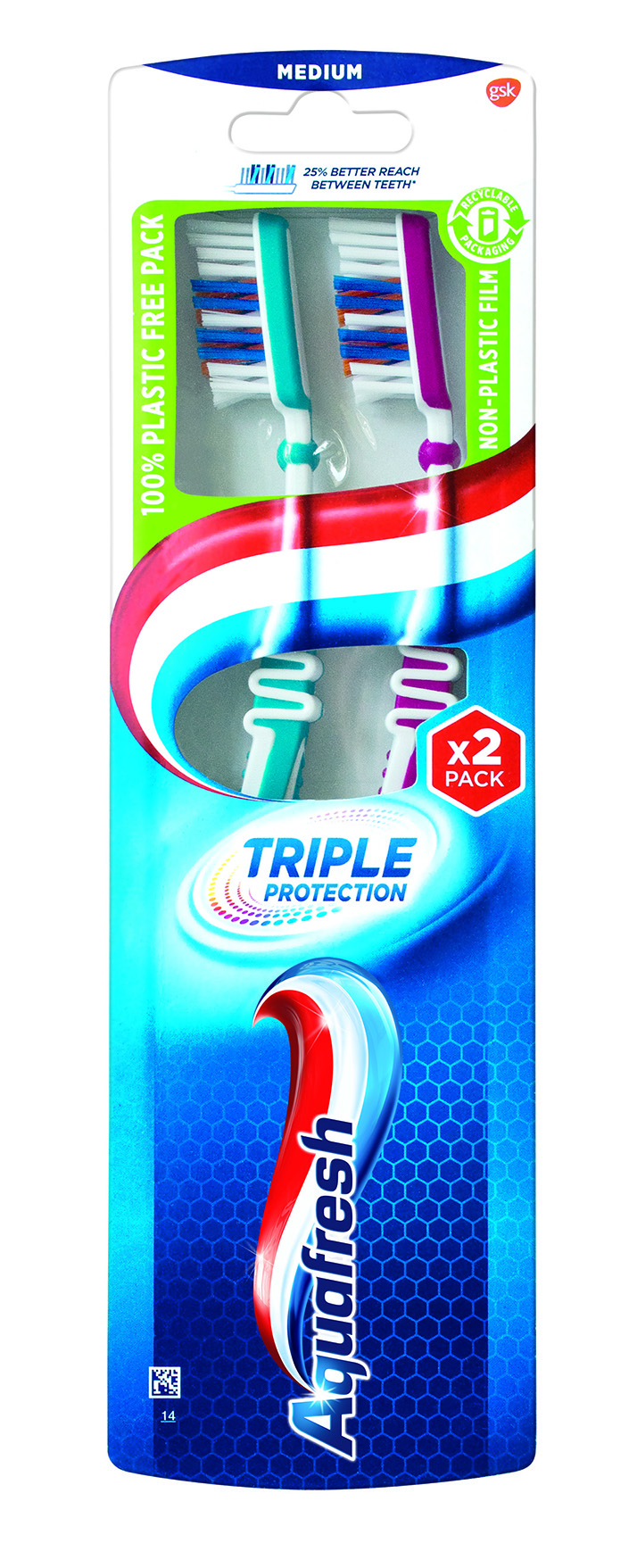 AQUAFRESH DUO PACK EXTRA DENTAL четка за зъби 1+1