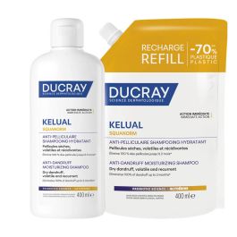DUCRAY PROMO KELUAL SQUANORM Хидратиращ третиращ шампоан против сух пърхот 400ml + пълнител 400ml