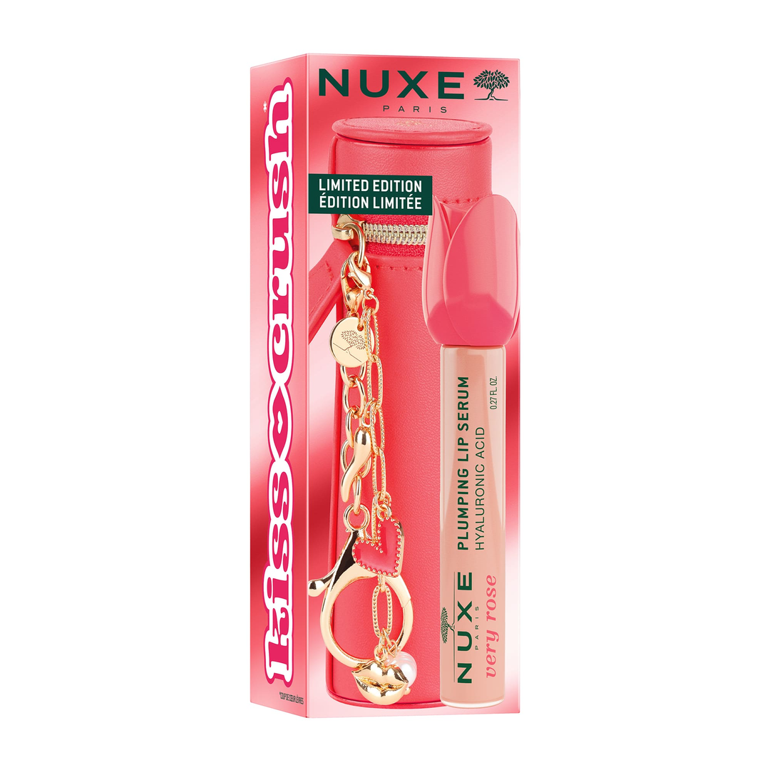NUXE KISS CRUSH VERY ROSE уплътняващ серум за устни 8ml + кожен кейс
