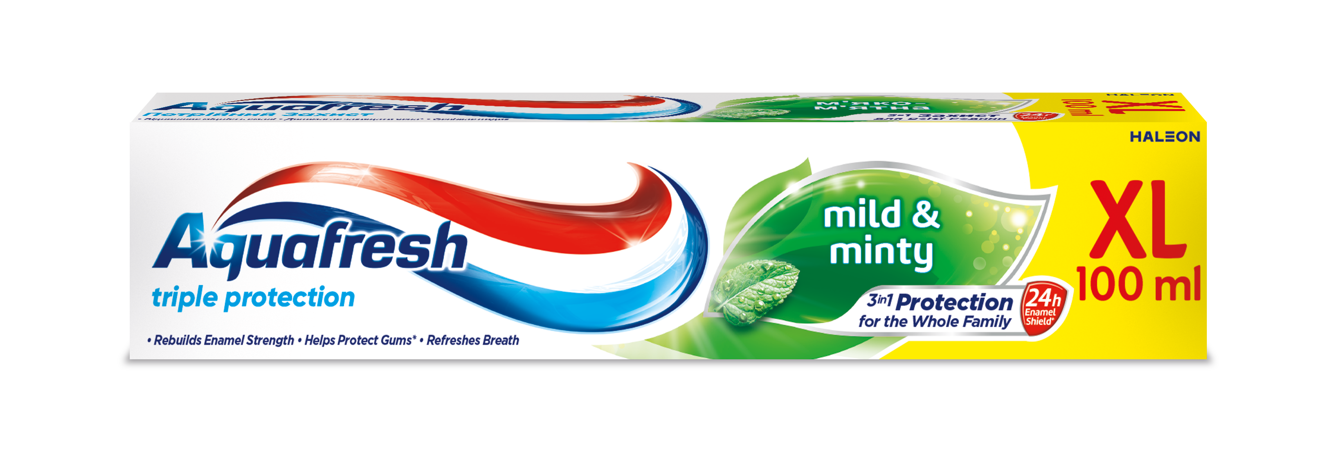 AQUAFRESH TRIPLE PROTECTION MILD & MINTY toothpaste 100 ml