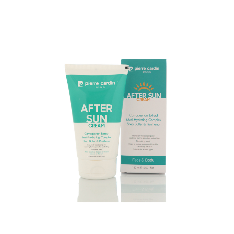 PIERRE CARDIN AFTER SUN Крем за лице и тяло с КАРАГЕНАН, ШИЙ И ПАНТЕНОЛ 150 ml