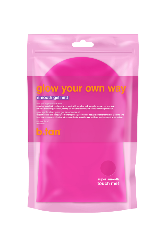 B.TAN Ръкавица за автобронзант gel glow your own way /РОЗОВА-ГЕЛ/