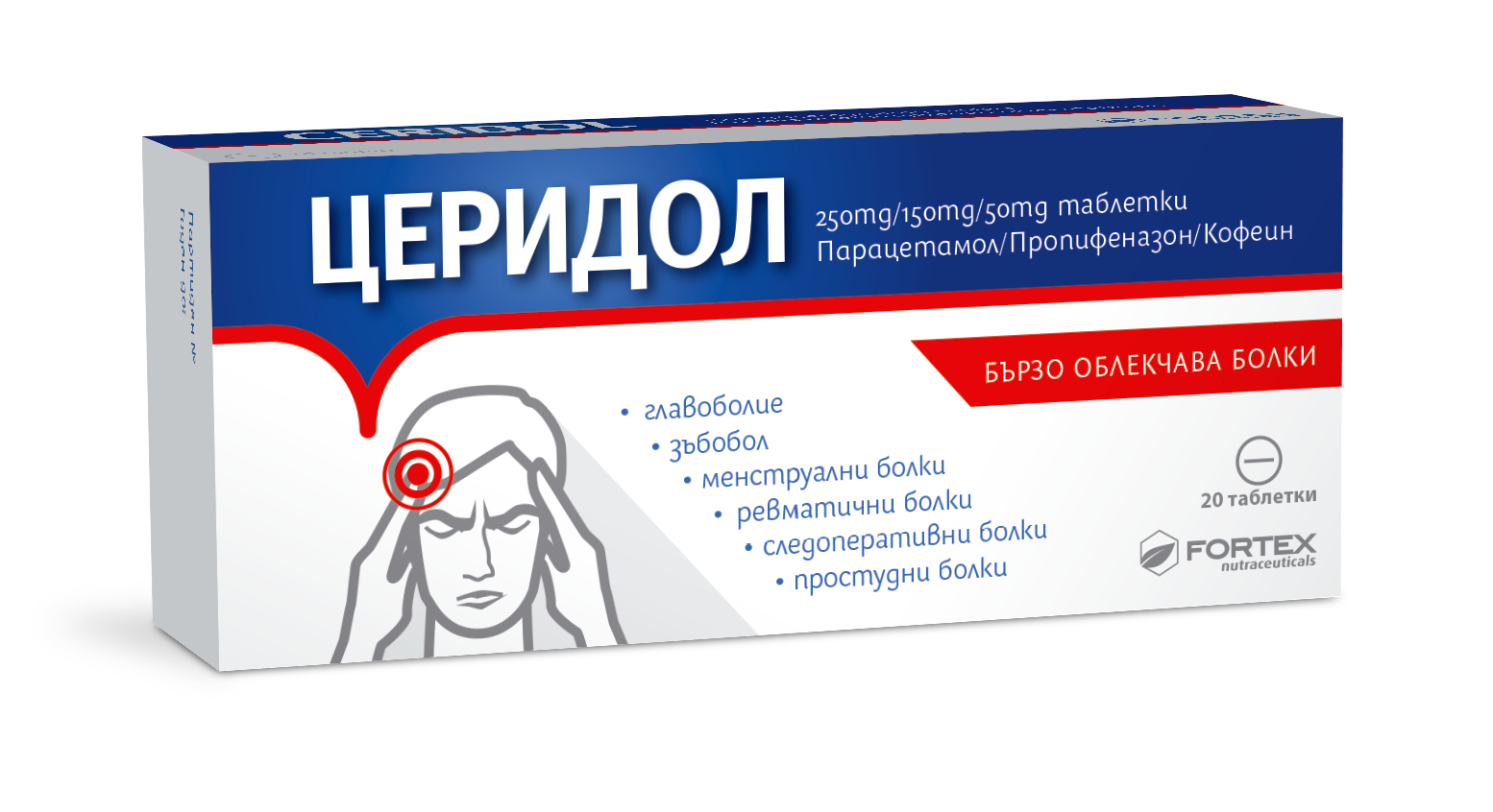 CERIDOL 250mg/150mg/50mg x 20 tabl