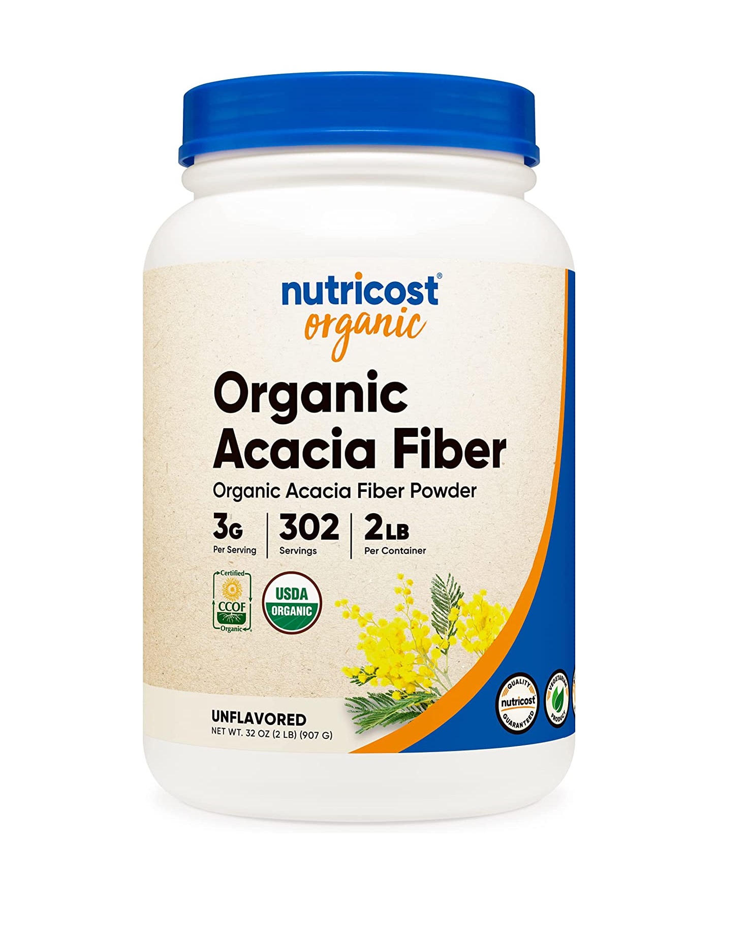 NUTRICOST ORGANIC ACACIA FIBER Acacia Fiber Organic for the digestive, cardiovascular and endocrine systems x 907 g pulvis