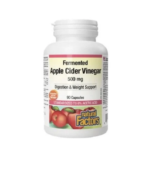 NATURAL FACTORS APPLE CIDER VINEGAR Ябълков оцет 500mg x 90 caps