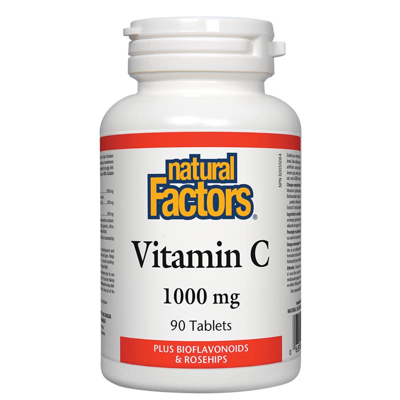 NATURAL FACTORS VITAMIN C 1000mg with rosehip and Bioflavones x 90 tabl