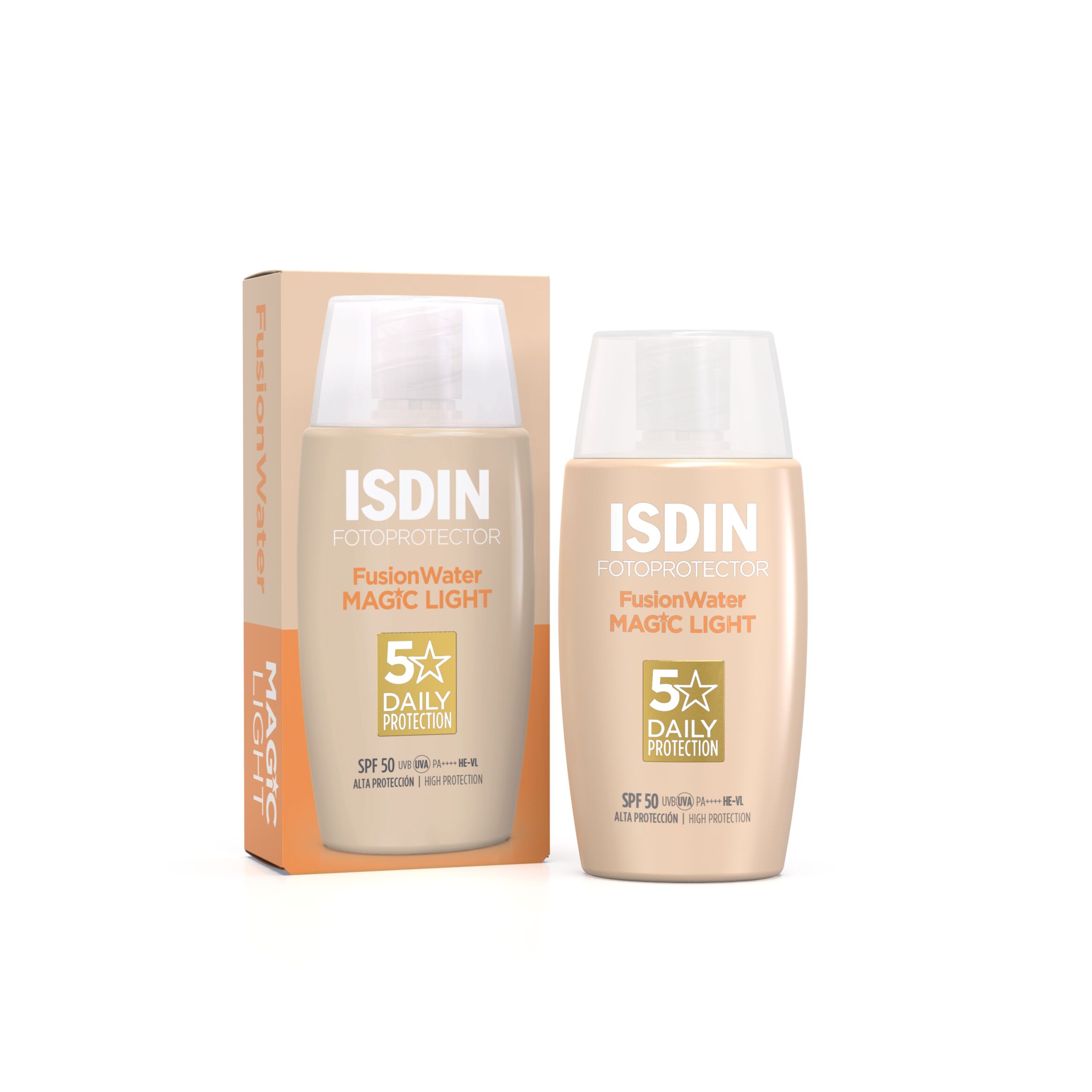 ISDIN FOTOPROTECTOR FUSION WATER COLOR Light Tinted sunscreen fluid for face, with ultra light texture SPF50 50ml