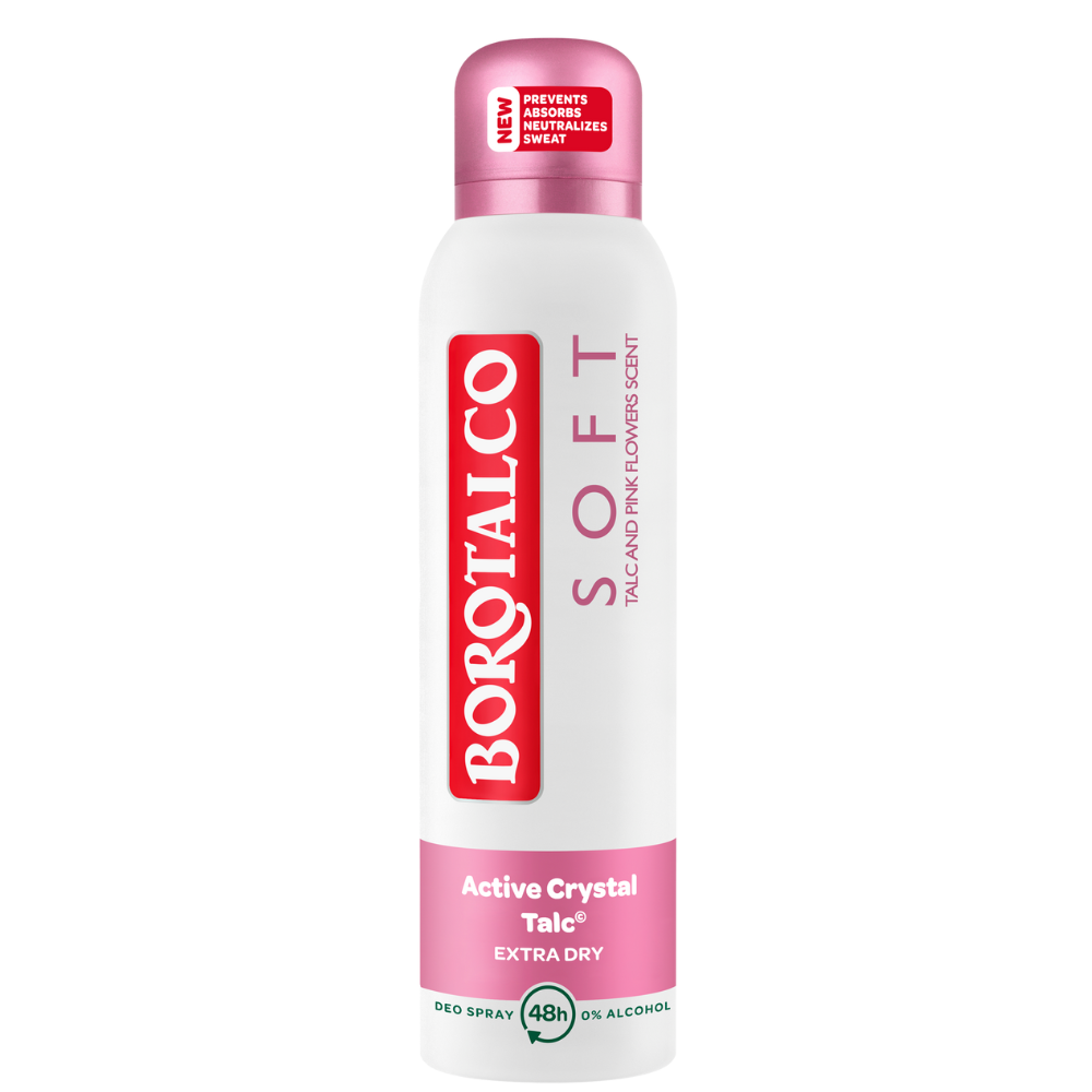 BOROTALCO SOFT Active Crystal Talc 48h deo spray Део Спрей Софт 150 ml