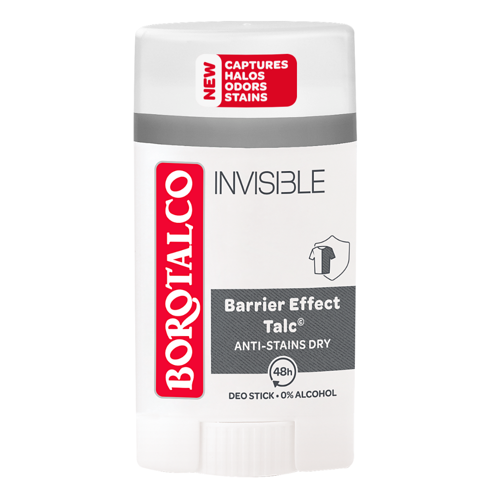 BOROTALCO INVISIBLE Barrier Effect Talc 48h deo stick Део Стик Инвизибъл 40 ml