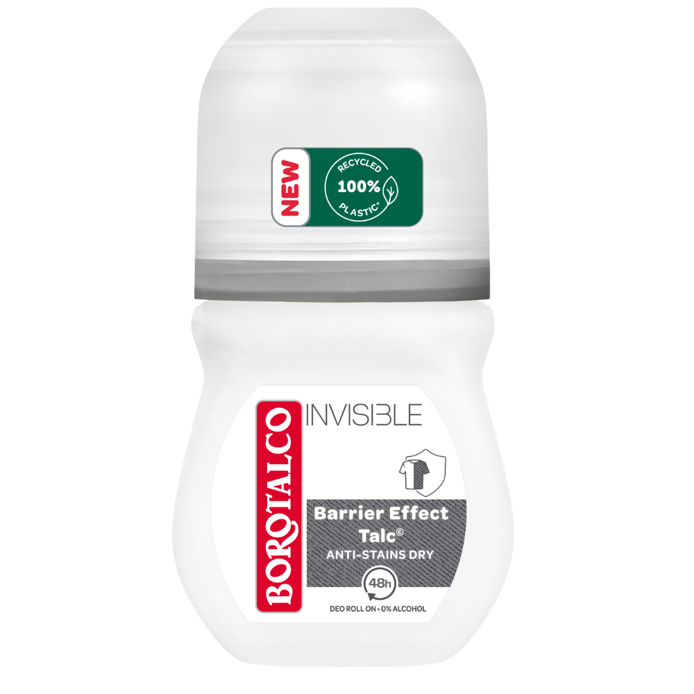 BOROTALCO INVISIBLE Barrier Effect Talc 48h deo roll-on Део Рол-он Инвизибъл 50 ml