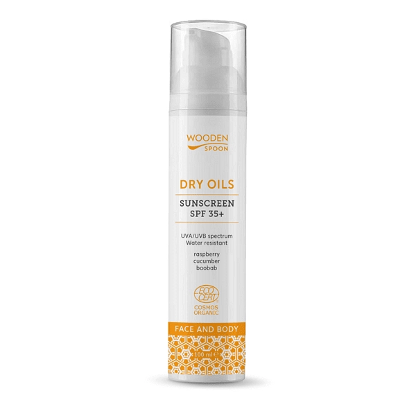 WOODEN SPOON Sunscreen Lotion Face and Body Dry Oils SPF35 100 ml