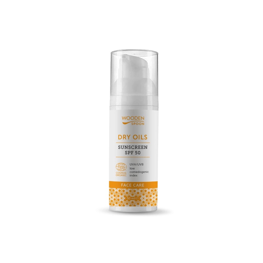 WOODEN SPOON Слънцезащитен лосион за лице Dry Oils SPF50 50 ml