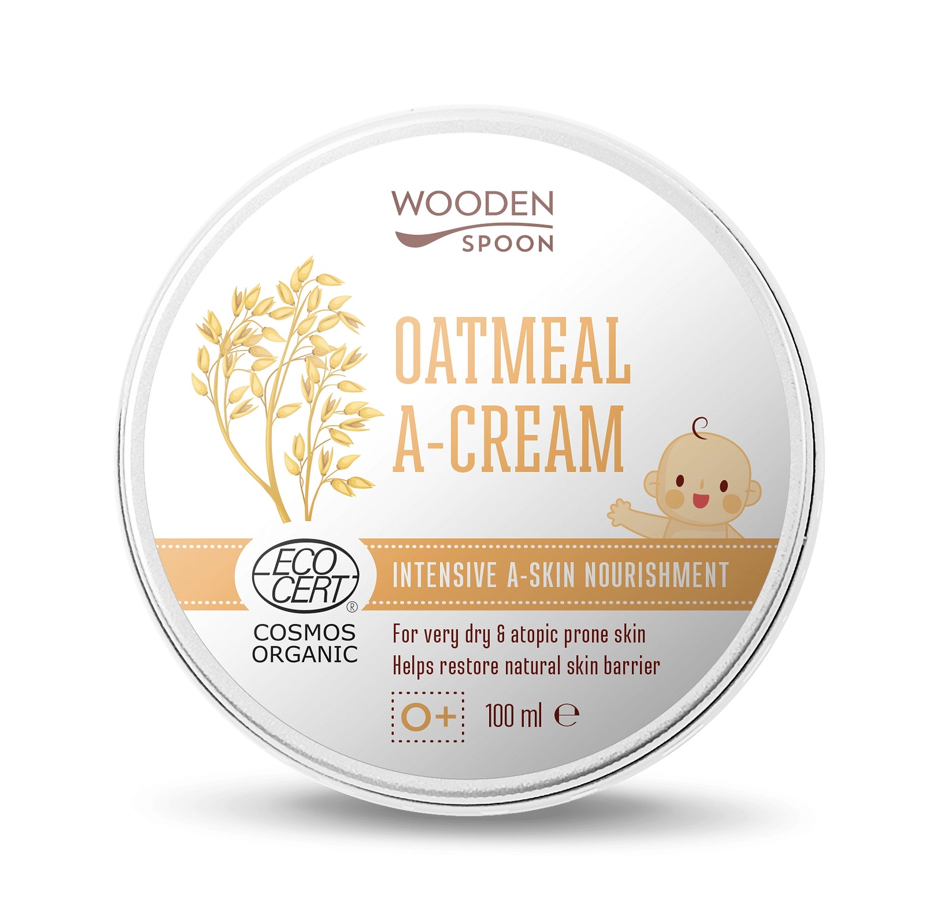 WOODEN SPOON Успокояващ А-крем с овес 100 ml