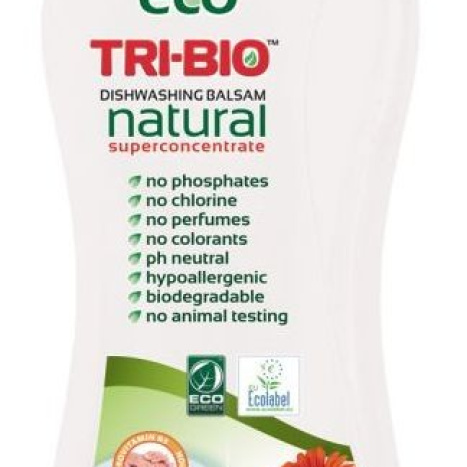 TRI-BIO Натурален еко балсам за съдове, пластмасова бутилка, 840 ml