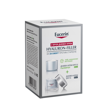 EUCERIN PROMO HYALURON FILLER SPF15 day cream for dry skin 50ml + HYALURON FILLER day cream filler 50ml -30%