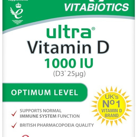 VITABIOTICS ULTRA Витамин D3 1000IU(25mg) x 96 tabl
