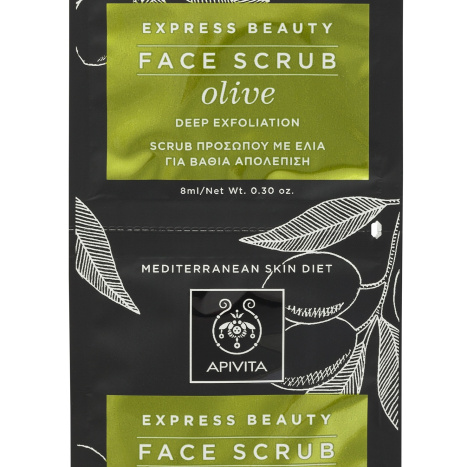 APIVITA Face scrub for deep cleansing with olive 2x8ml pack x 6