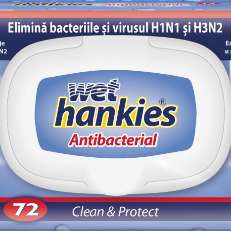 WET HANKIES Влажни кърпи антибактериални х 72