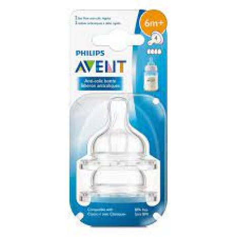 AVENT Pacifier Classic+ Anti-Colic Fast with 4 holes 6m+ x 2