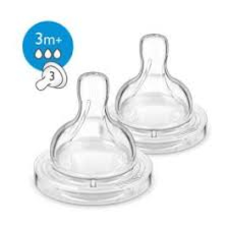 AVENT Pacifier Classic+ Anti-Colic Medium with 3 holes 3m+ x 2