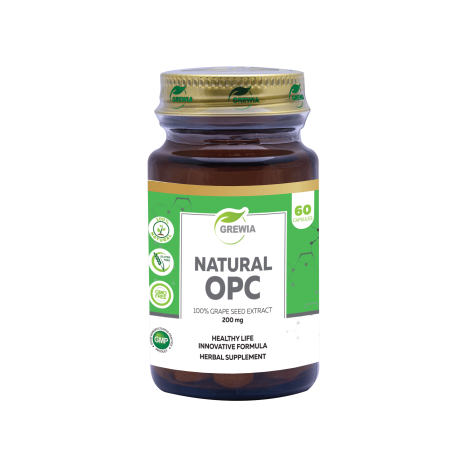 GREWIA Natural OPC 200mg 100% GRAPE SEED EXTRACT for the immune system x 60 caps