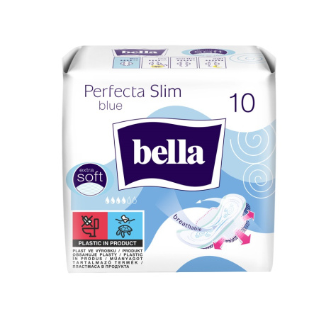 BELLA PERFECTA SLIM BLUE памук дамски превръзки x 10