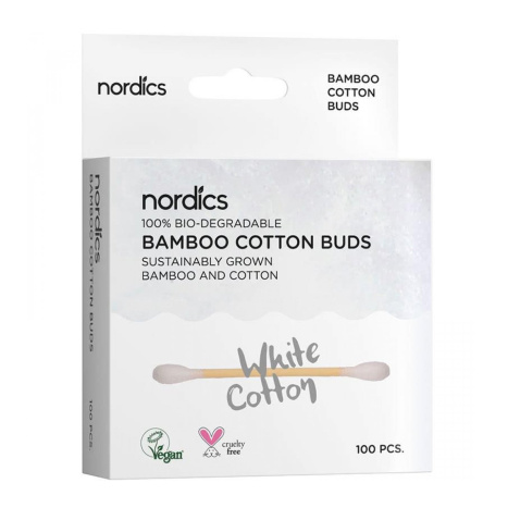 NORDICS Bamboo Ear Sticks WHITE x 100