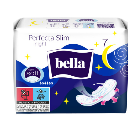 BELLA PERFECTA NIGHT cotton sanitary pads x 7
