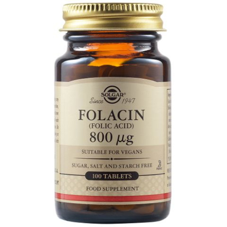 SOLGAR FOLIC ACID Folic Acid 800mcg x 100 tabl