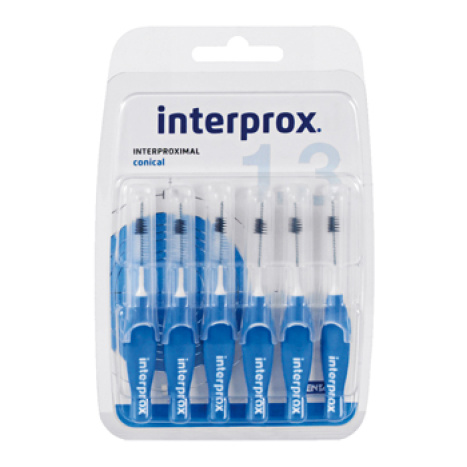 DENTAID INTERPROX 4G интердентални четки за зъби конични 1.3mm 6 бр. блистер