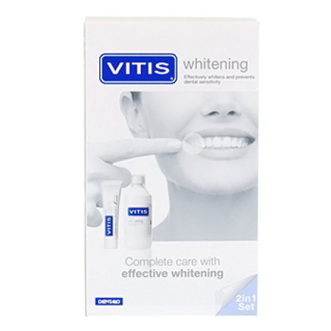 DENTAID VITIS комплект Whitening - вода за уста 500ml+паста за зъби 100ml